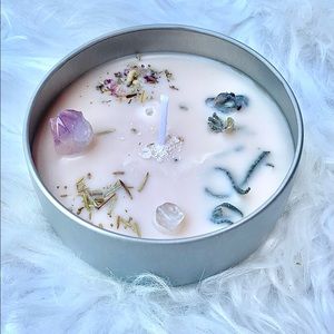 Serenity & Healing Aromatherapy Candle w Amethyst